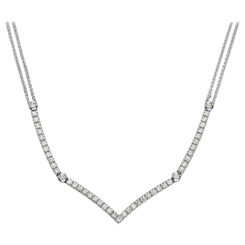 Diamond 18 Karat Gold Necklace For Sale at 1stDibs