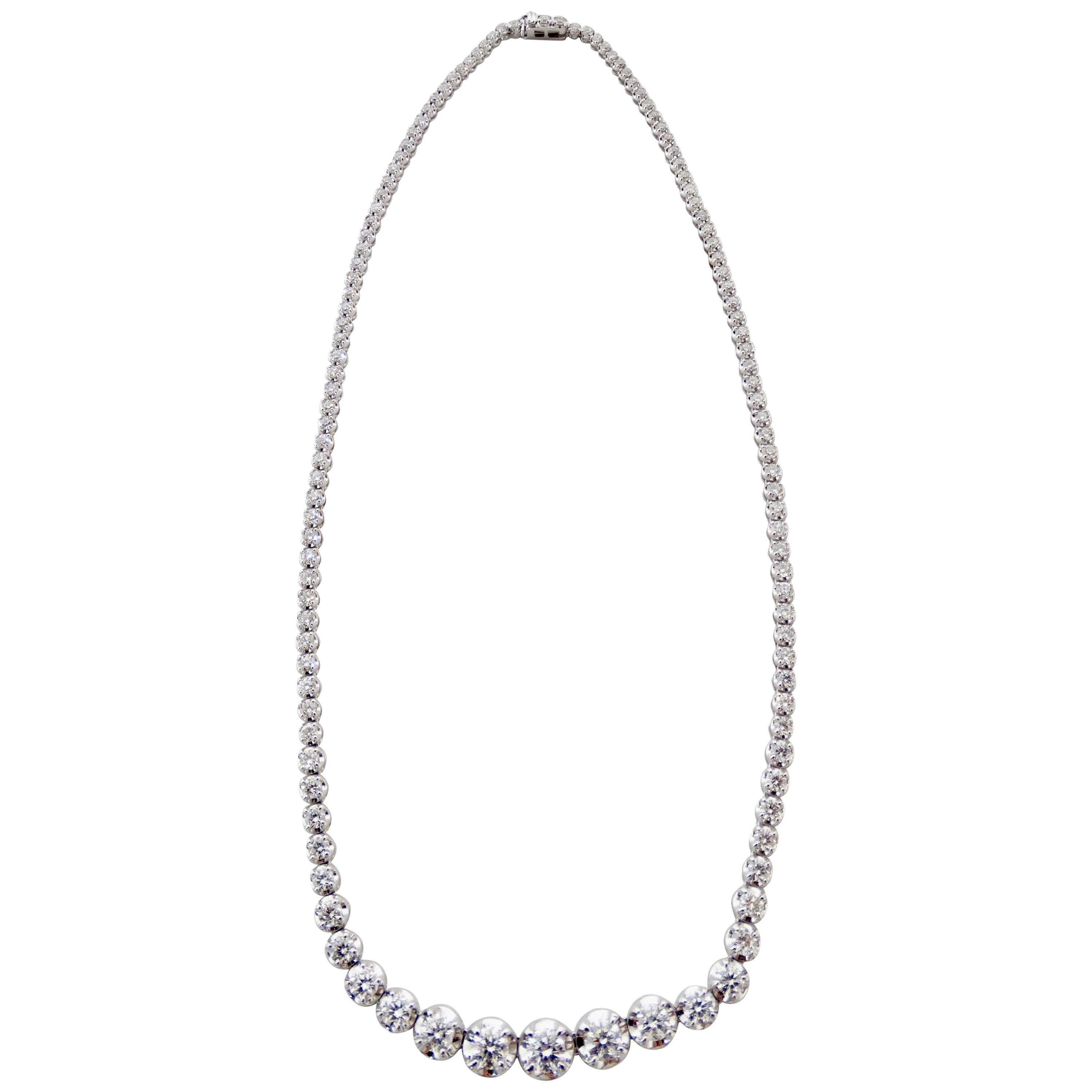 Diamond Necklace 18 Karat Custom Made White Gold 
