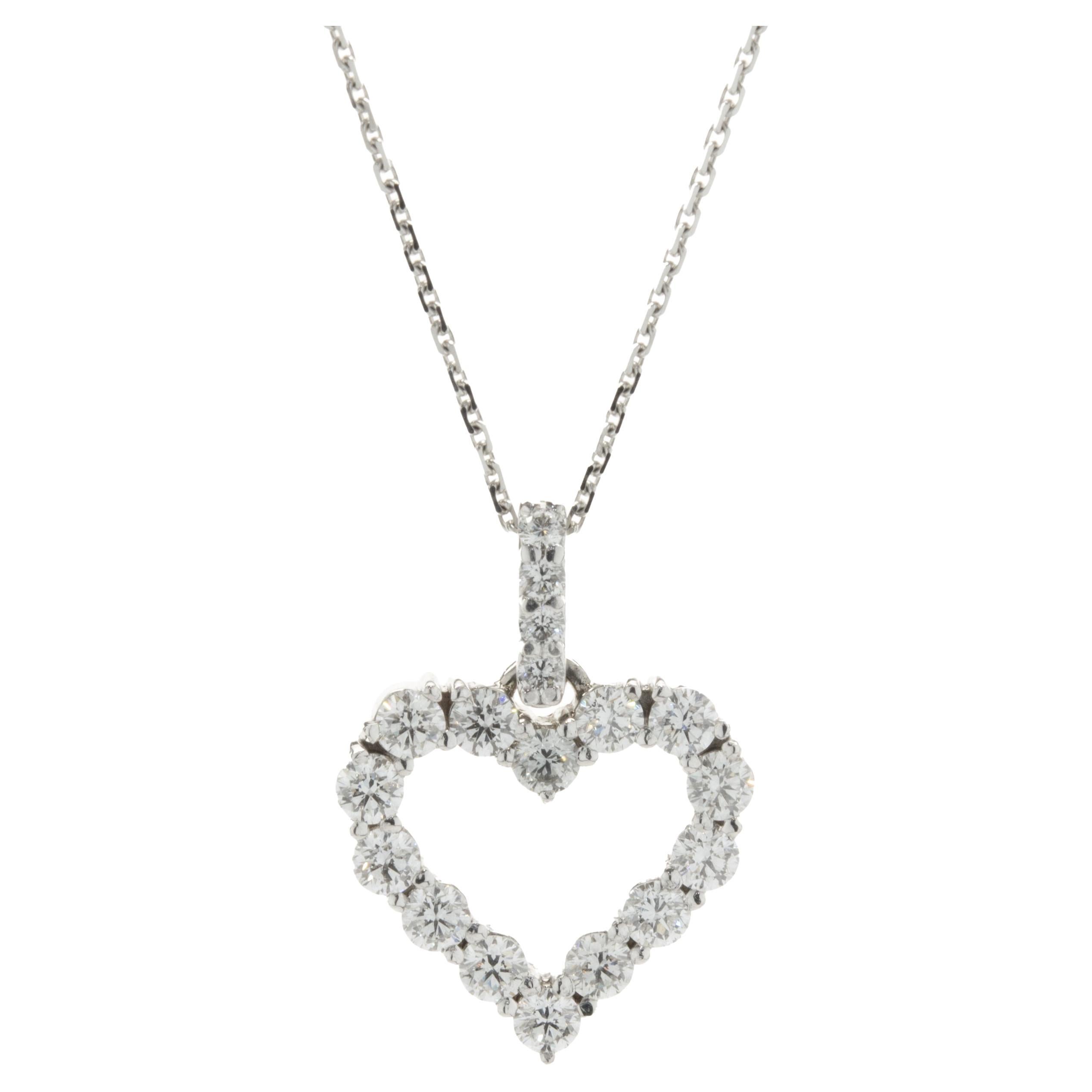 14 Karat White Gold Diamond Heart 