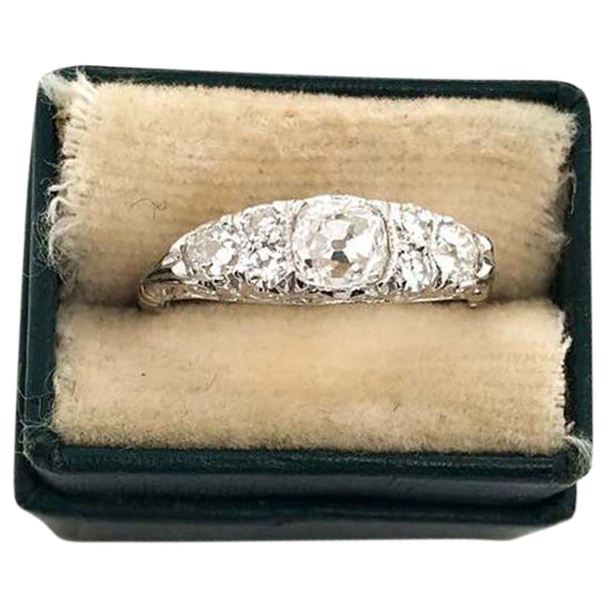 18 Karat White Gold Diamond Ornate Band Ring For Sale 10