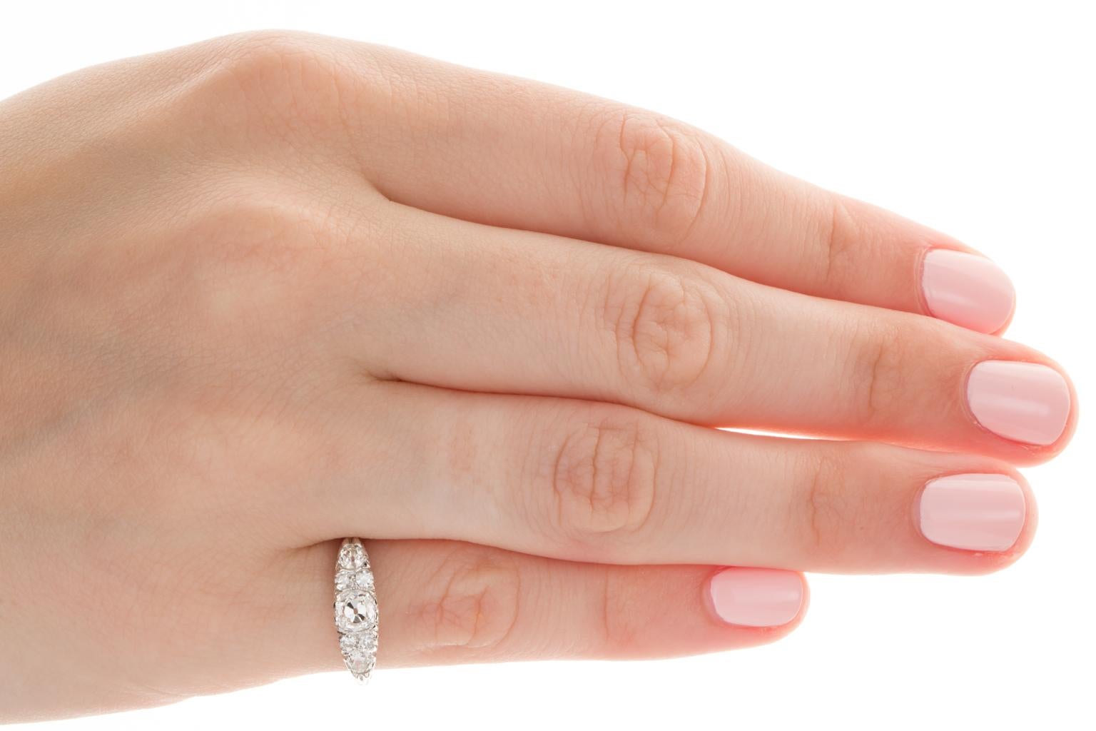 18 Karat White Gold Diamond Ornate Band Ring For Sale 1