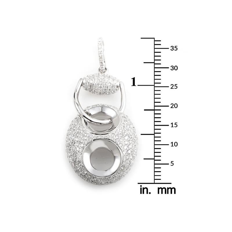 18 Karat White Gold Diamond Pave Enhancer Pendant In New Condition For Sale In Southampton, PA
