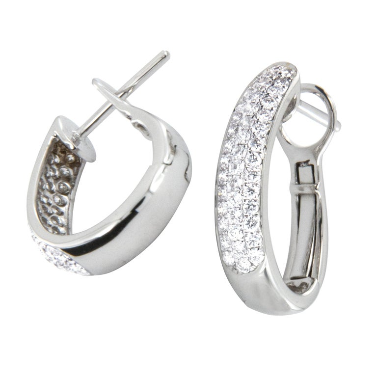 18ct White Gold Diamond Pave Earrings main image 0