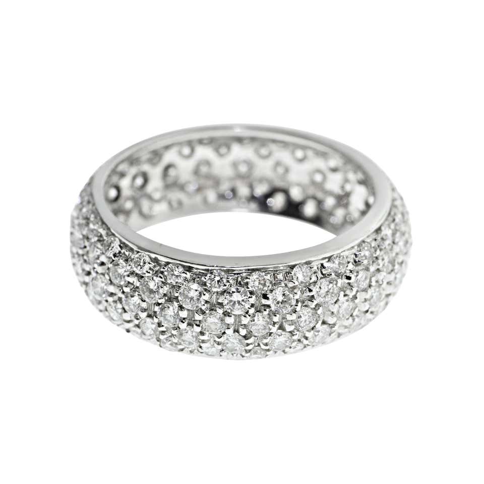 18 Karat White Gold Diamond Pave Wedding Band Ring For Sale at 1stDibs ...