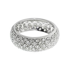 18 Karat White Gold Diamond Pave Wedding Band Ring