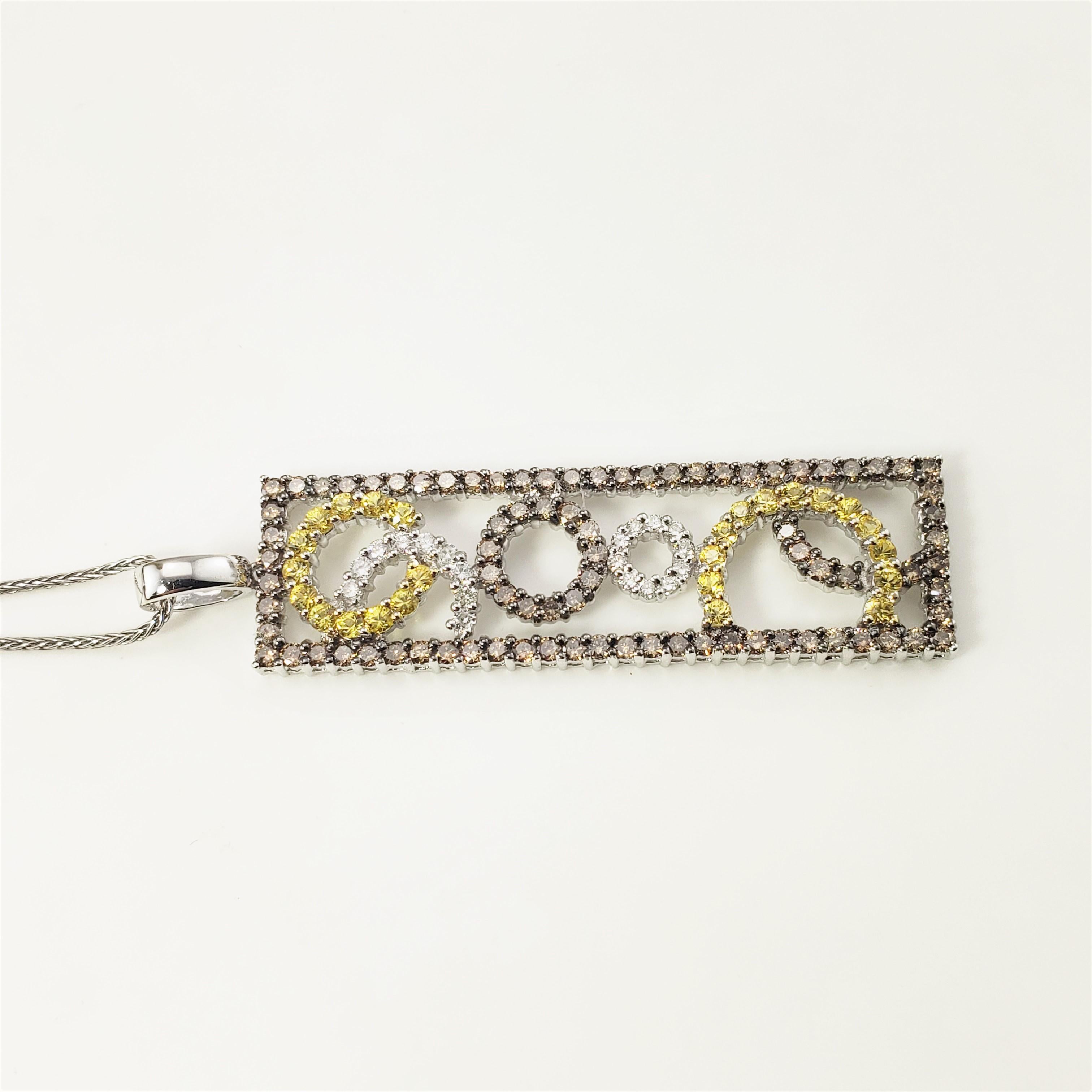 Brilliant Cut 18 Karat White Gold Diamond Pendant Necklace For Sale