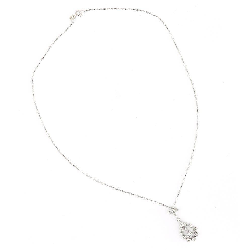 Women's Modernist 18ct White Gold Diamond Pendant Necklace