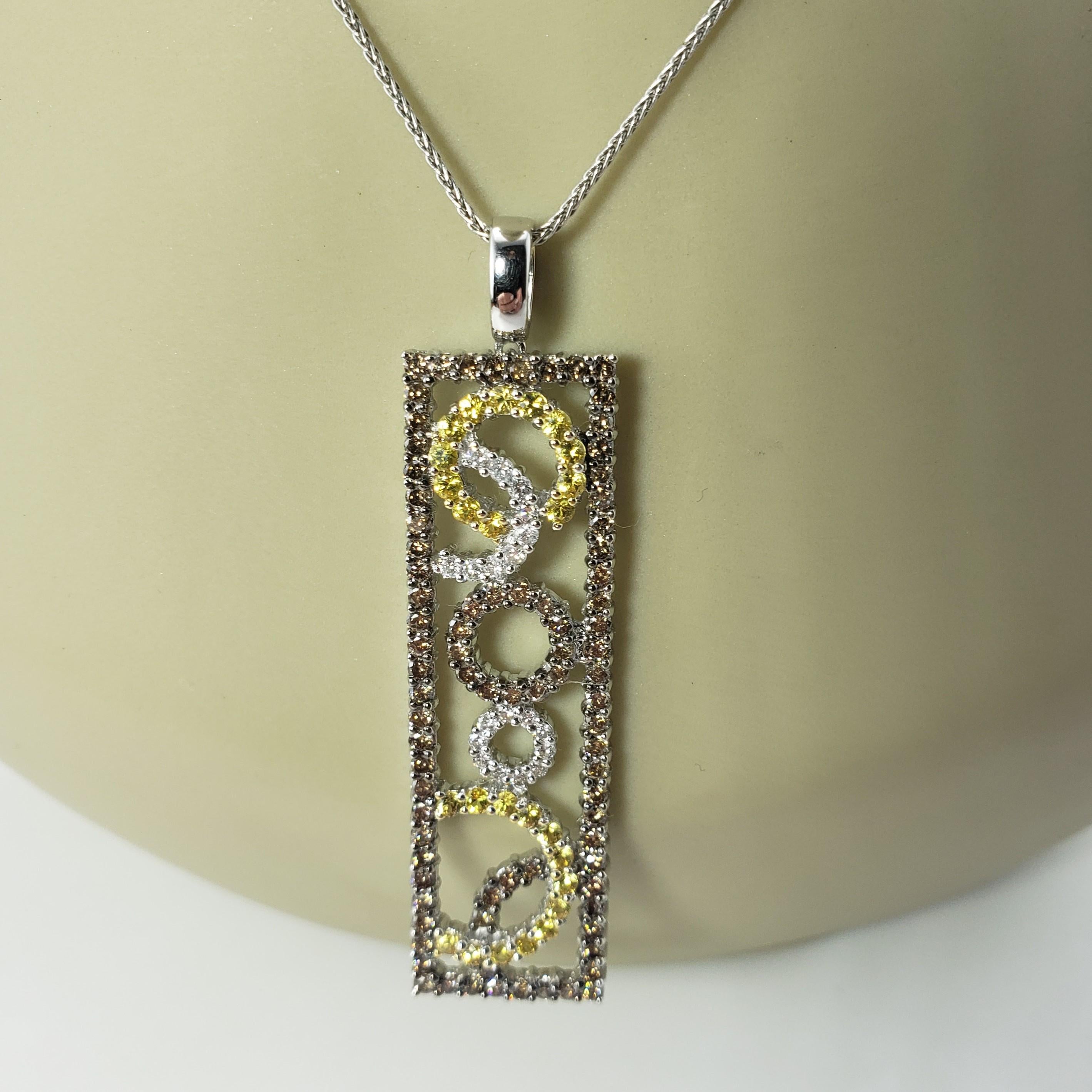 18 Karat White Gold Diamond Pendant Necklace For Sale 2