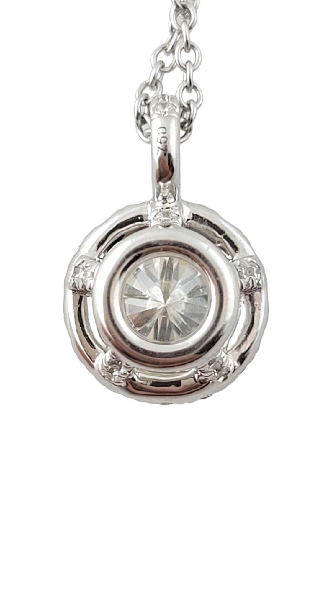 Brilliant Cut 18 Karat White Gold Diamond Pendant Necklace #15077