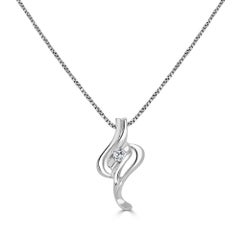 18 Karat Weißgold Diamant-Anhänger mit Kette