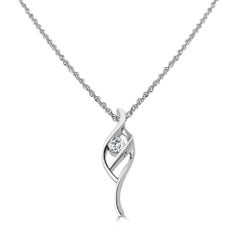 18 Karat White Gold Diamond Pendant with Chain