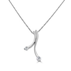18 Karat White Gold Diamond Pendant with Chain