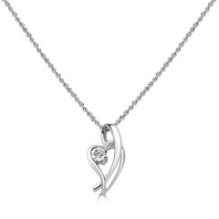 18 Karat White Gold Diamond Pendant with Chain