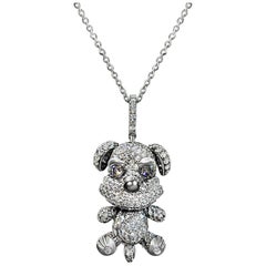 18 Karat White Gold Diamond Pendant with Chain