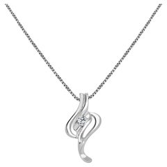 Used 18 Karat White Gold Diamond Pendant with Chain