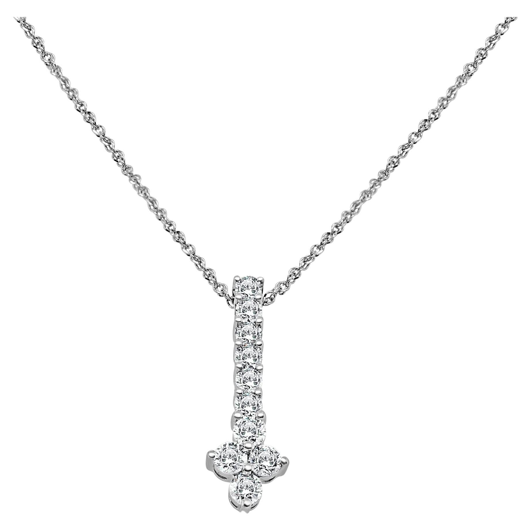 18 Karat White Gold Diamond Pendant with Chain