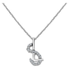 18 Karat White Gold Diamond Pendant with Chain