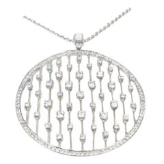 18 Karat White Gold Diamond Rain Drops Pendant Necklace