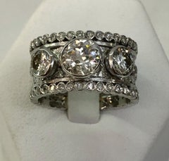 18K White Gold Diamond Band Ring, 2.2ct, Buccellati, Italy, 1960s