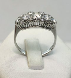 18K White Gold Diamond Rivier Ring, 0.70ct, Italy, 1950s