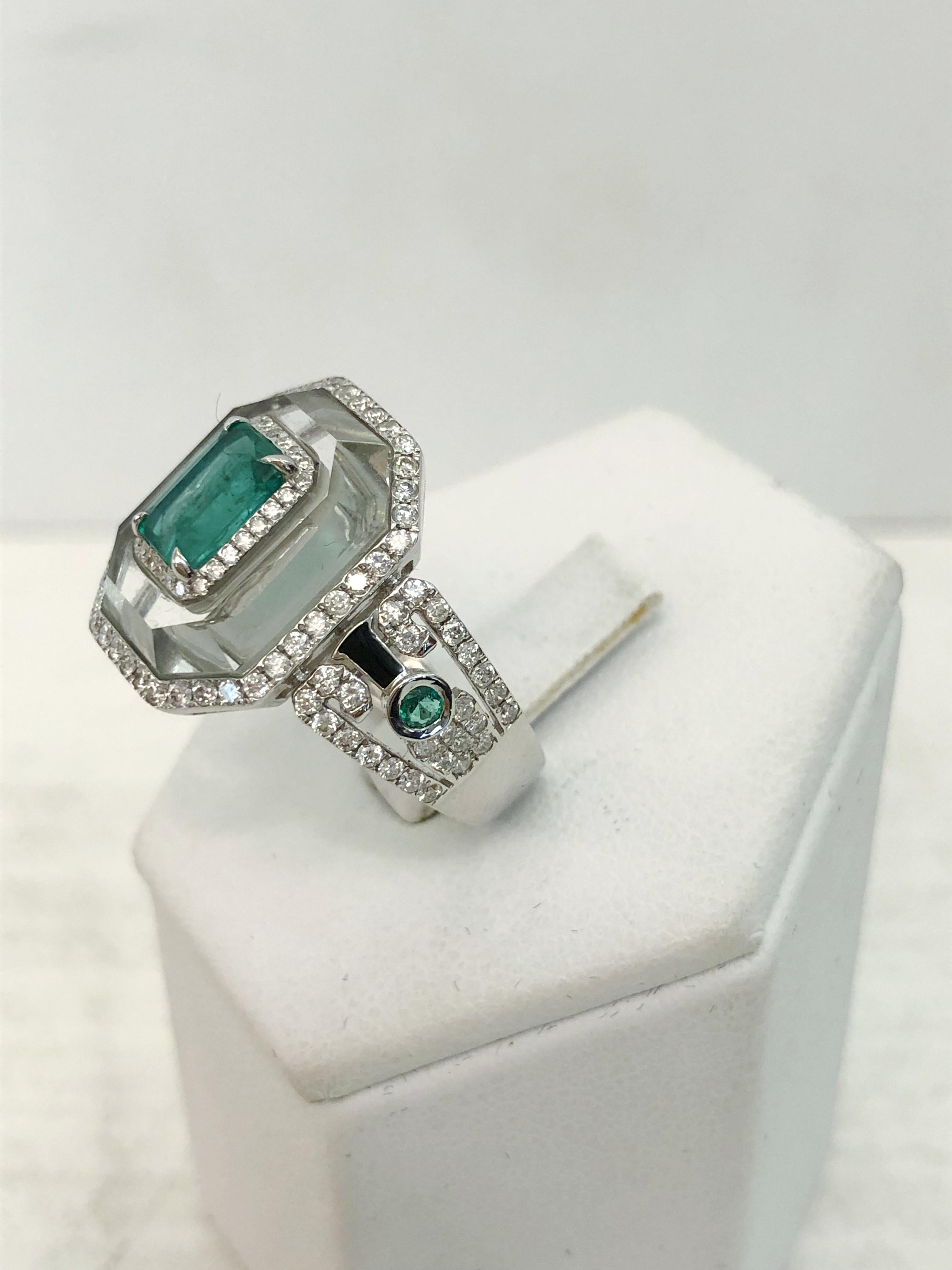 Taglio brillante Anello con diamante in oro bianco 18 carati in vendita