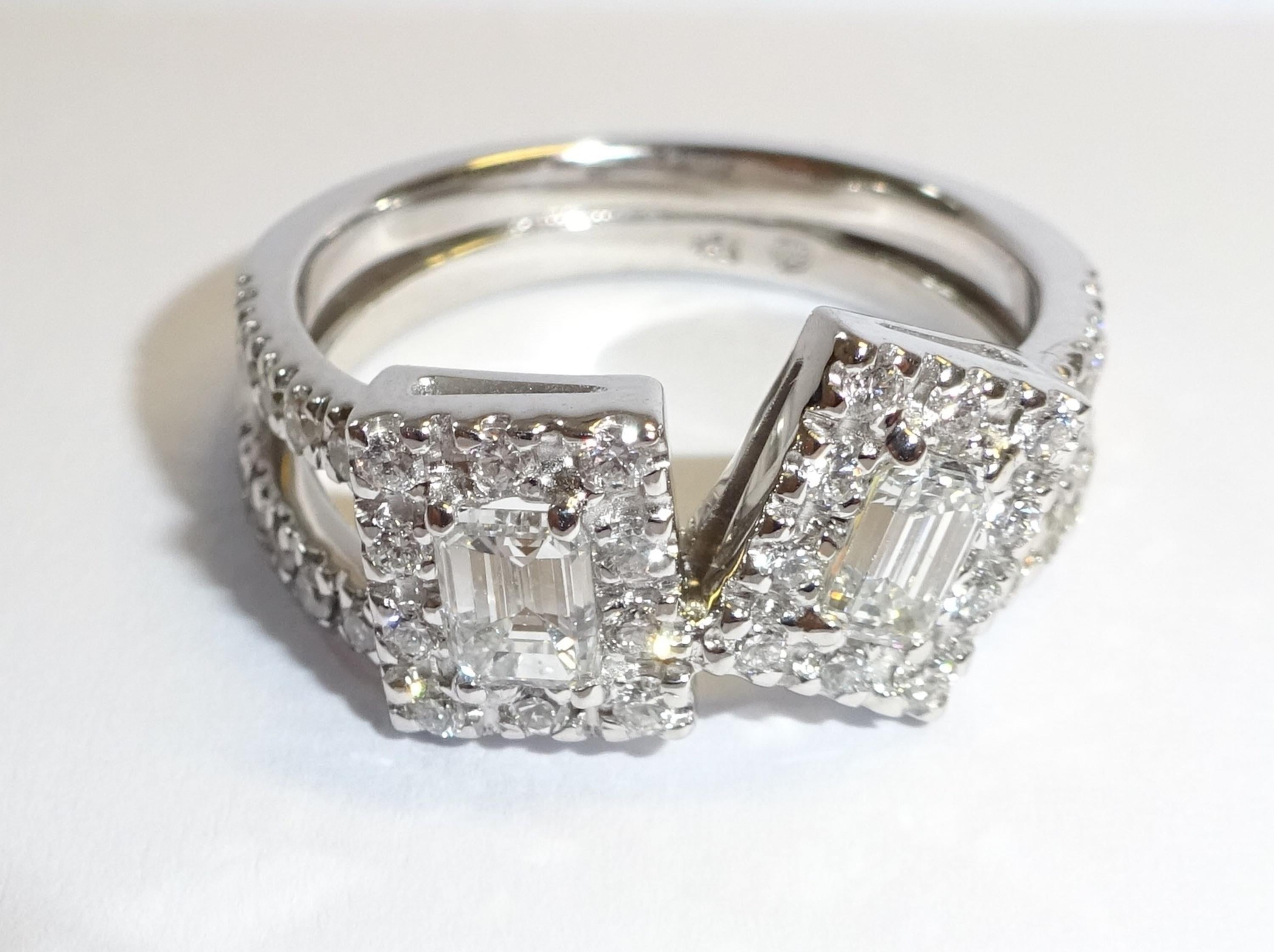 18 Karat White Gold Diamond Ring In New Condition In Duesseldorf, DE