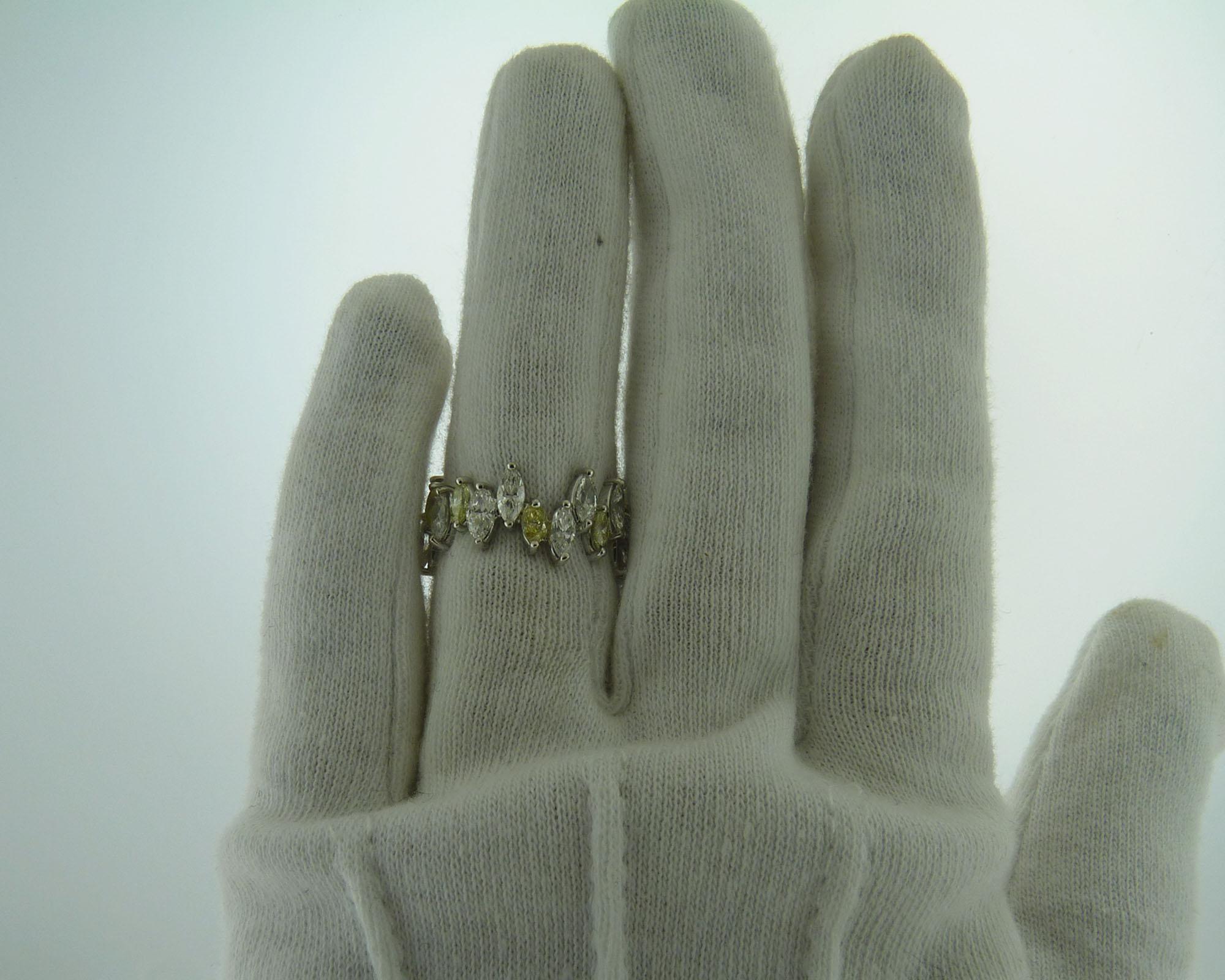 Marquise Cut 18 Karat White Gold Diamond Ring