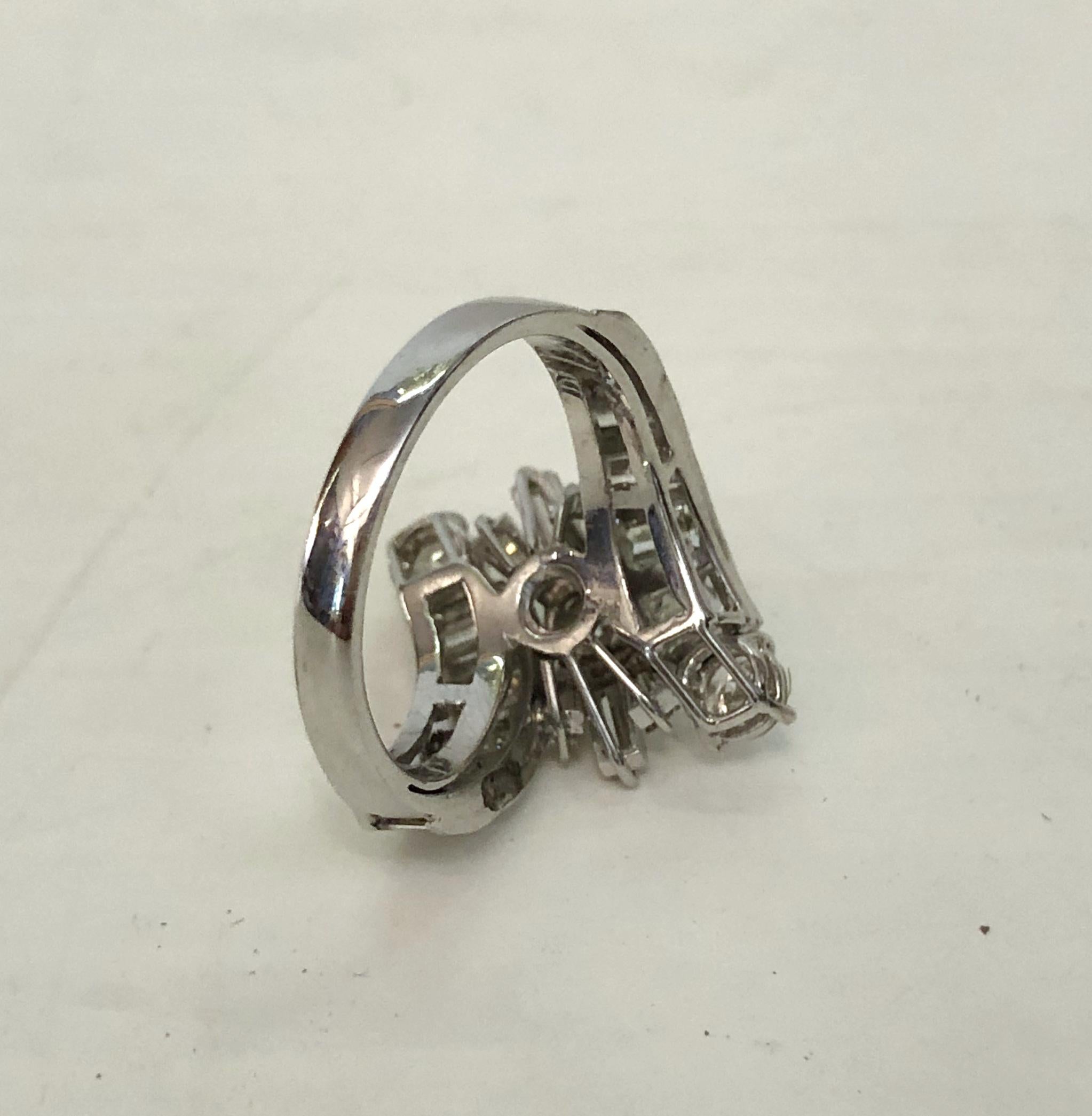 da uomo o donna Anello con diamante in oro bianco 18 carati in vendita