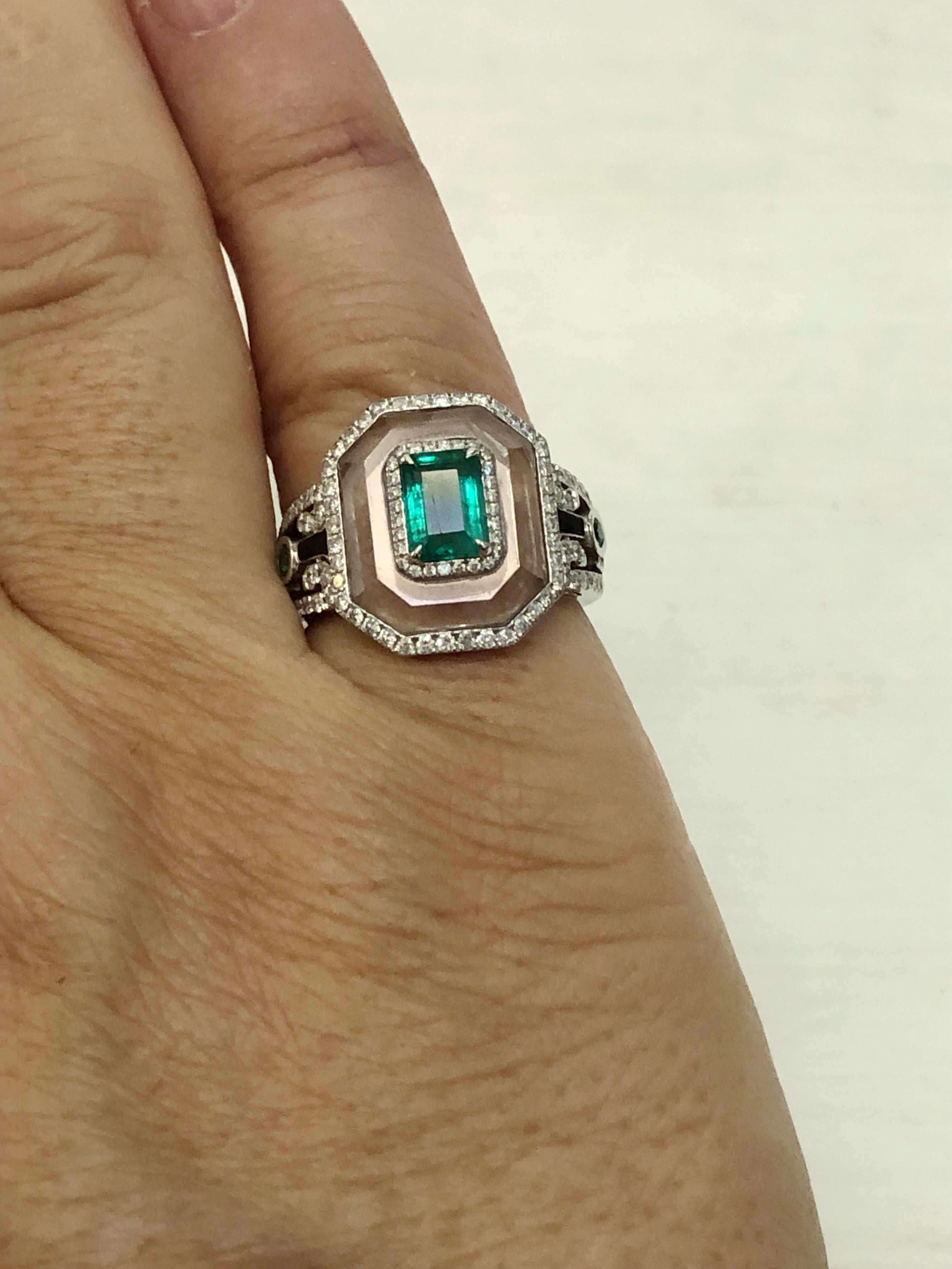 Anello con diamante in oro bianco 18 carati in vendita 1