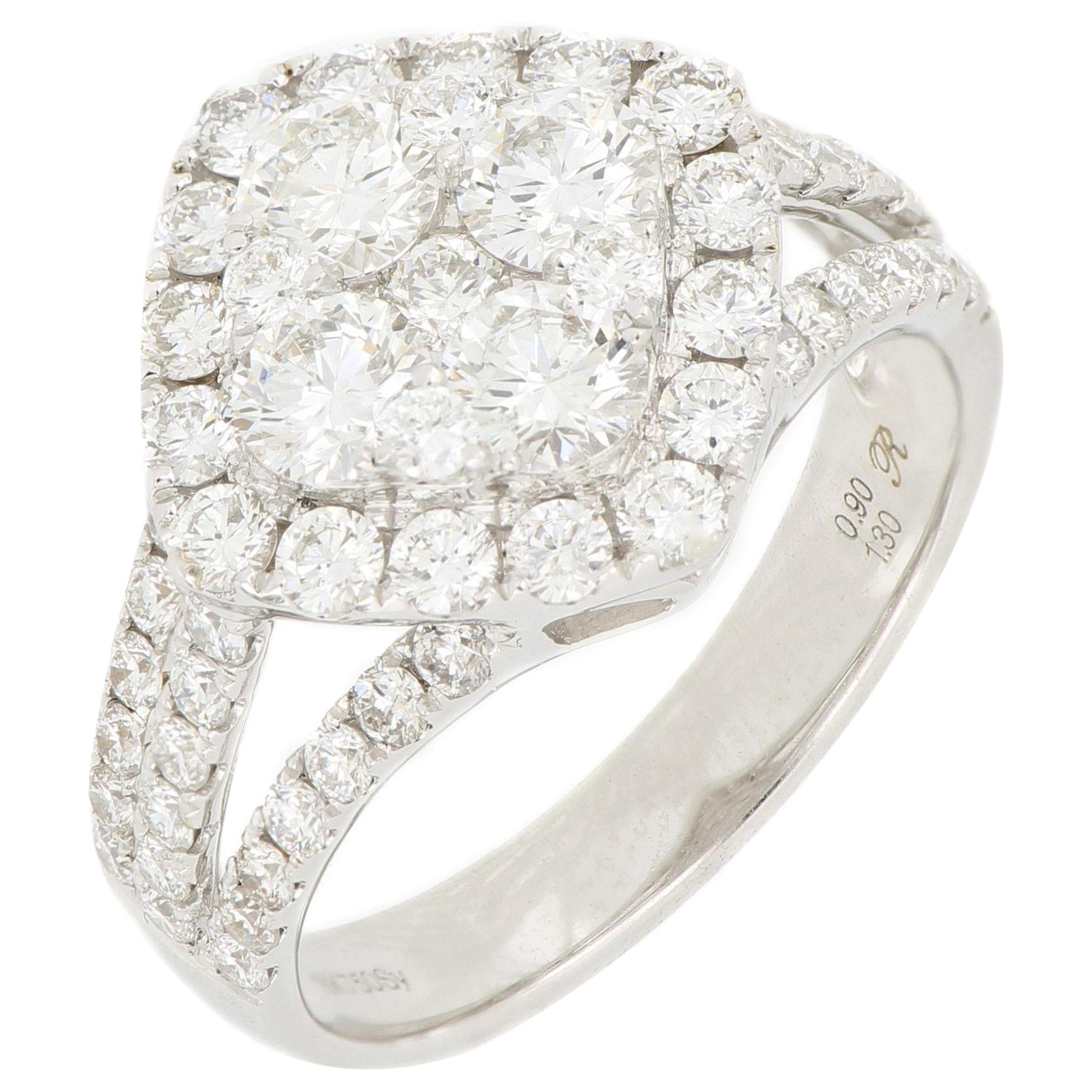 18 Karat White Gold Diamond Ring For Sale at 1stDibs