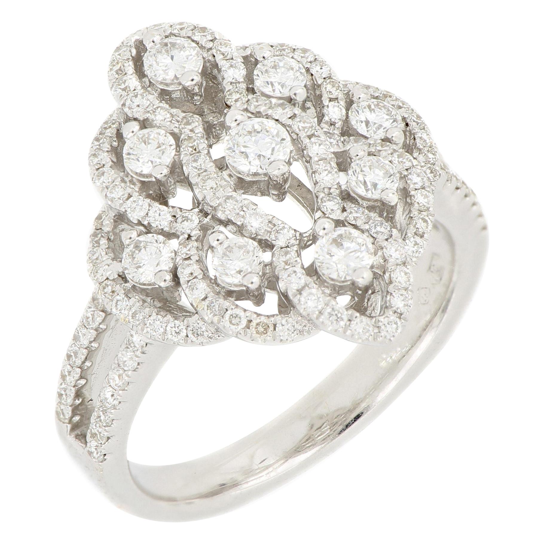 18 Karat White Gold Diamond Ring