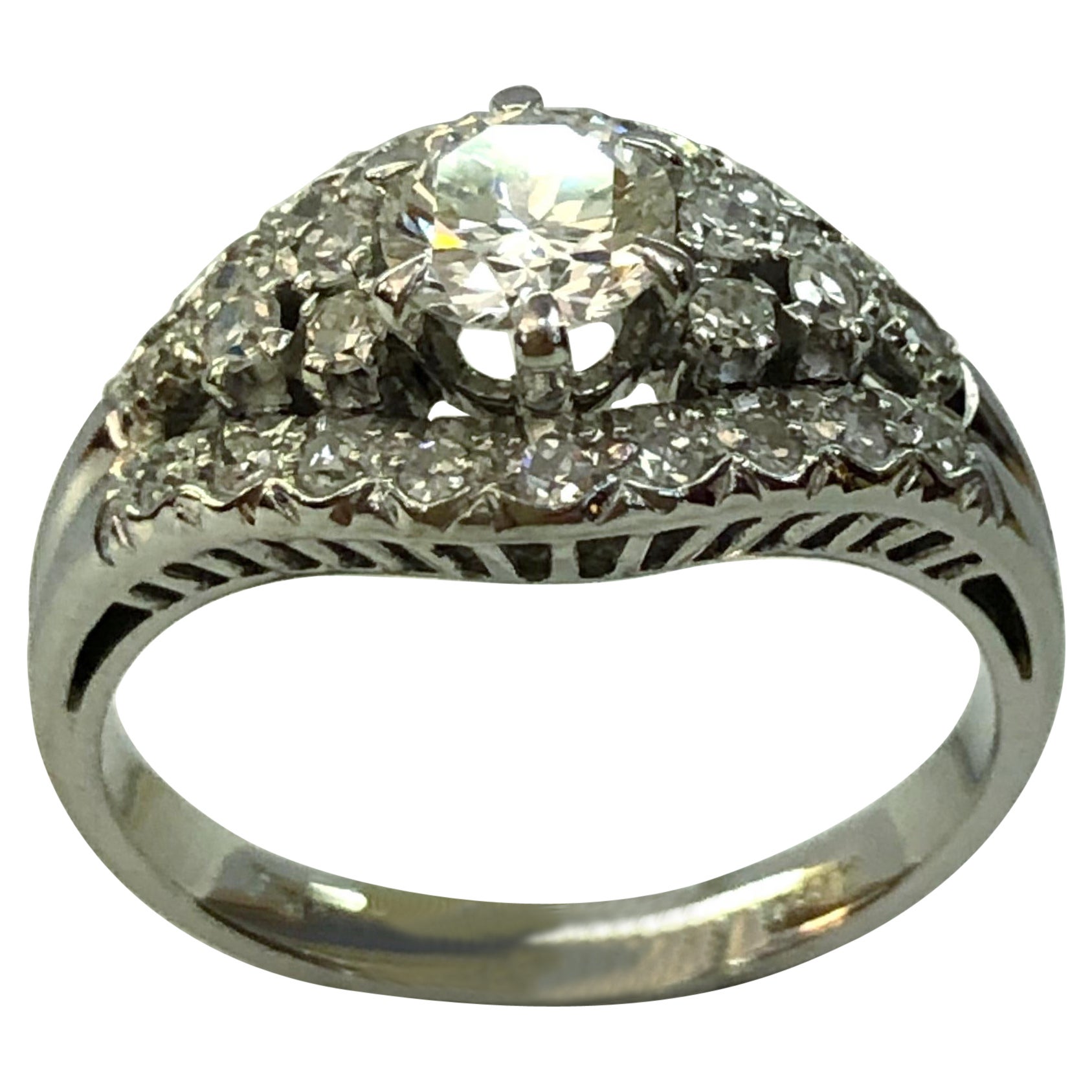 Anello con diamante in oro bianco 18 carati