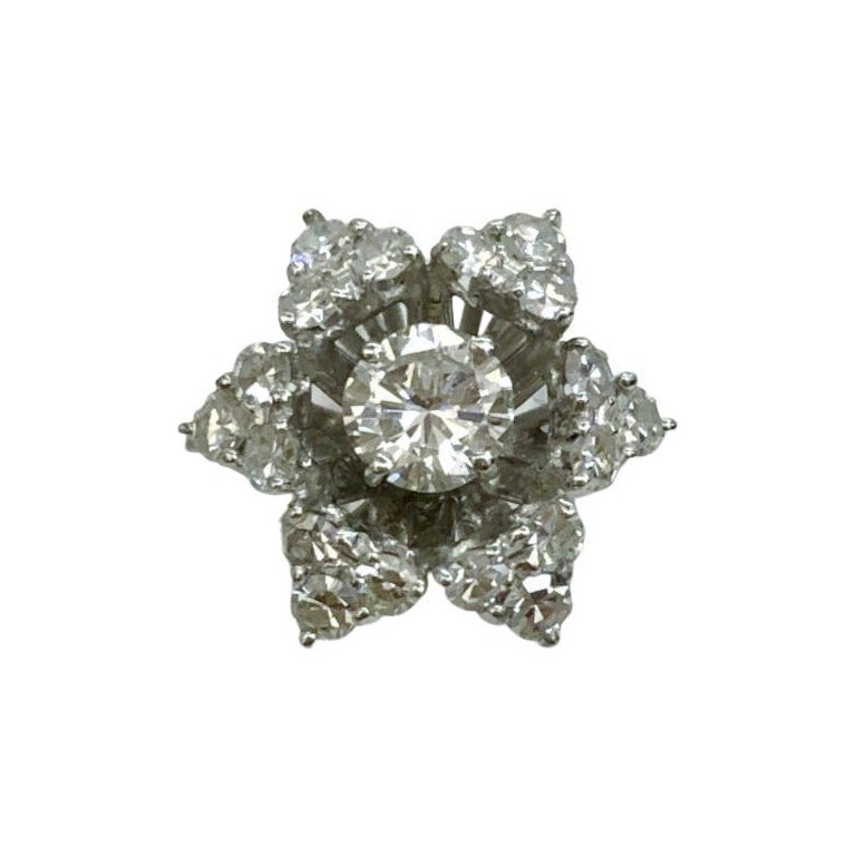 18 Karat Weißgold Diamantring mit Diamanten