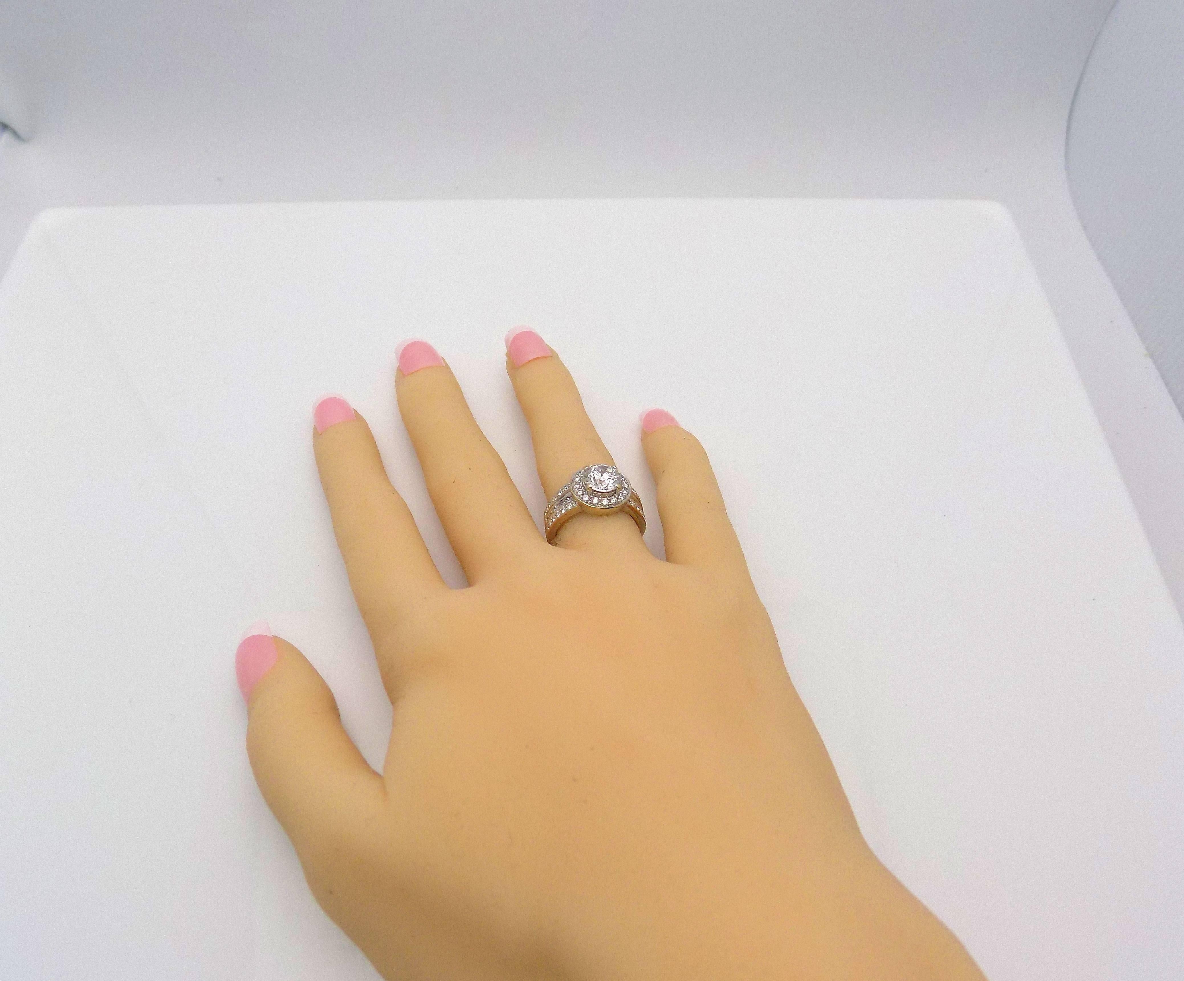 18 Karat White Gold Diamond Ring, Halo Setting 3