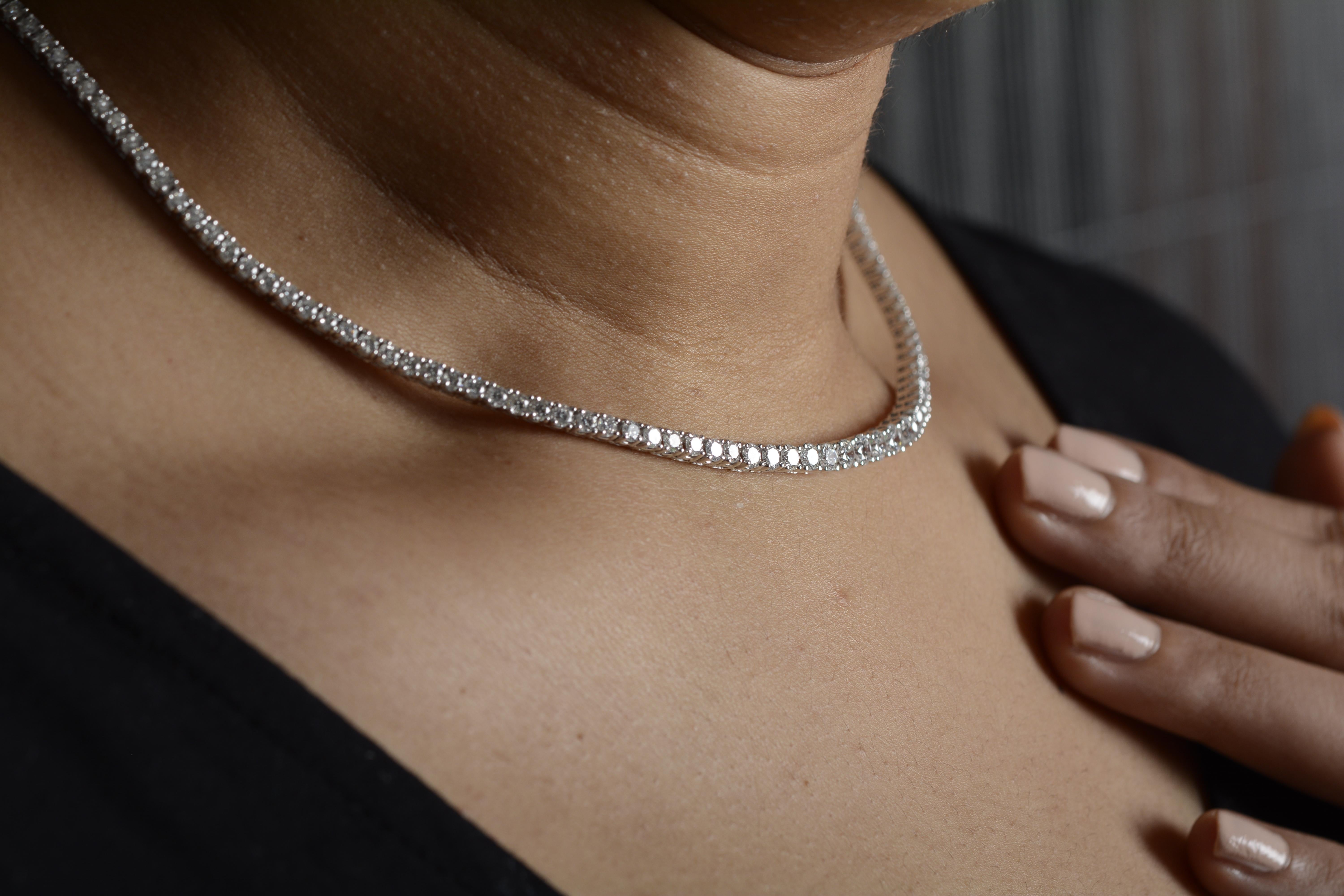 elegant single line diamond necklace designs