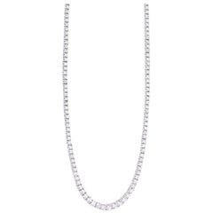 18 Karat White Gold 8.87cts Diamond Riviera Necklace