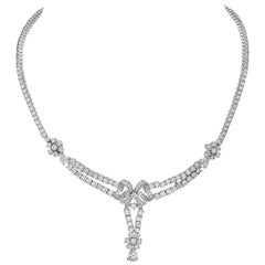 18 Karat White Gold Diamond Riviera Necklace