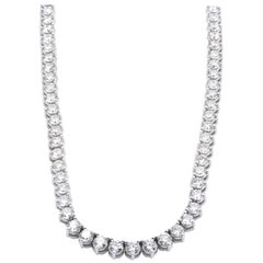 18 Karat White Gold Diamond Riviera Necklace