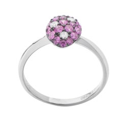 18 Karat White Gold Diamond Ruby Ring