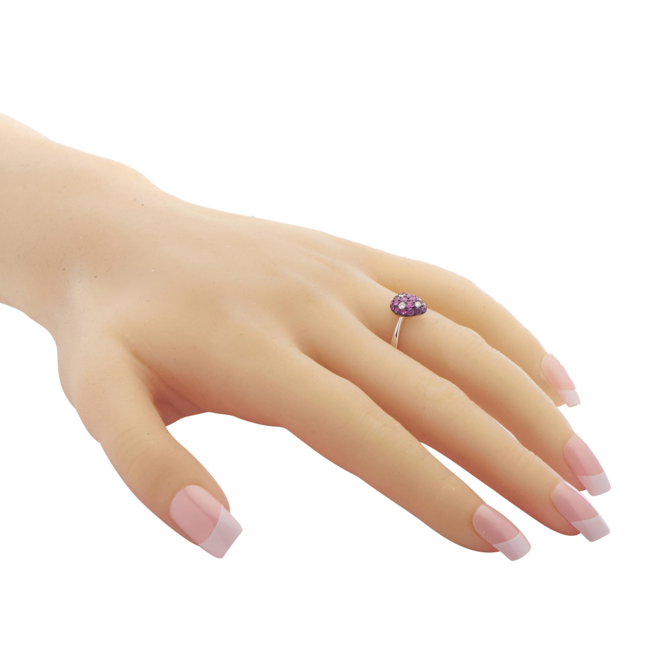 Bague en or blanc 18 carats diamant rubis Neuf - En vente à Southampton, PA