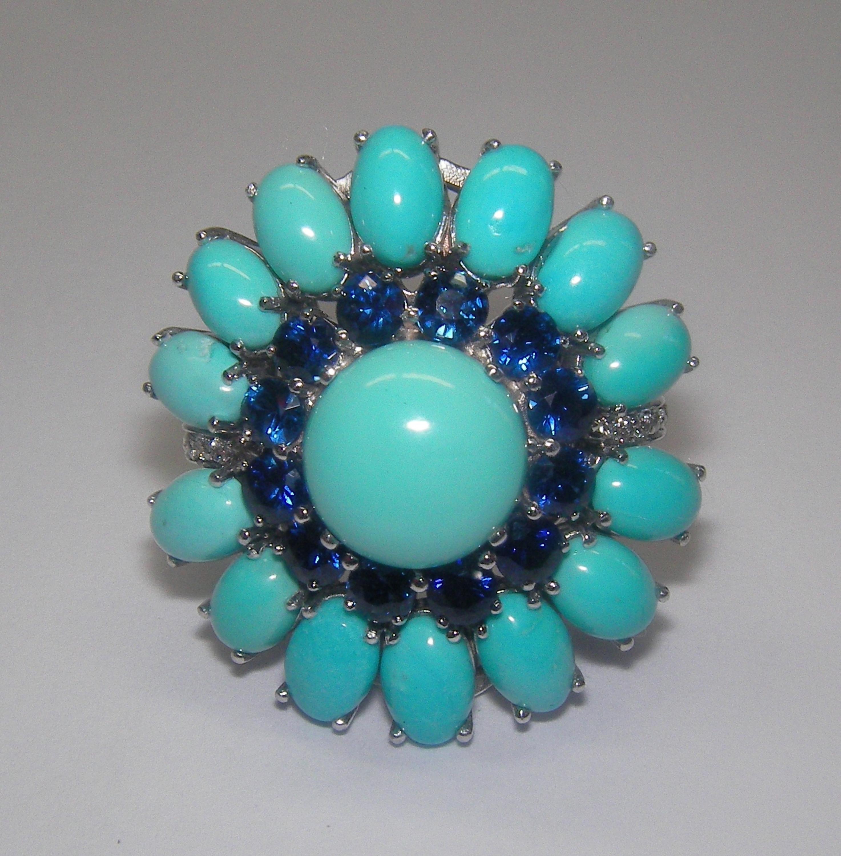 sapphire and turquoise ring