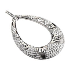 18 Karat White Gold Diamond Set Teardrop Pendant PA2244NBZ/BR