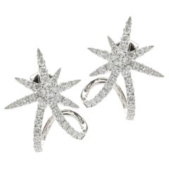18 Karat White Gold Diamond Shooting Star Earrings