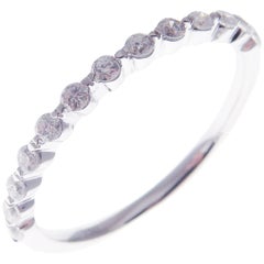 18 Karat White Gold Diamond Simple Stackable Band