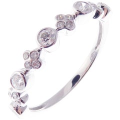 18 Karat White Gold Diamond Simple Stackable Band