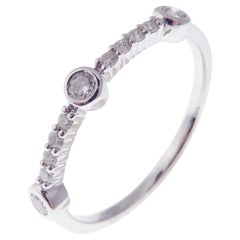 18 Karat White Gold Diamond Simple Stackable Band