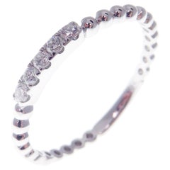 18 Karat White Gold Diamond Simple Stackable Band