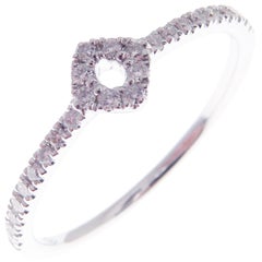 18 Karat White Gold Diamond Simple Stackable Ring