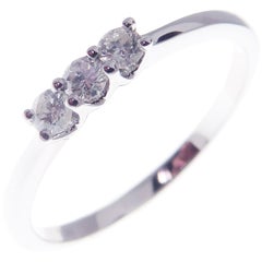 18 Karat White Gold Diamond Simple Stackable Ring