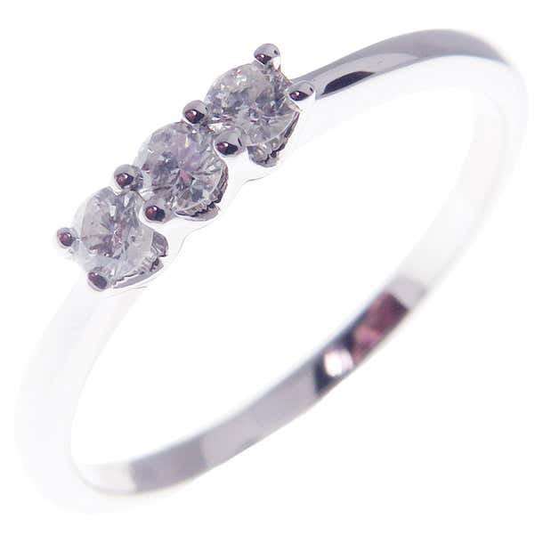 18 Karat White Gold Diamond Simple Stackable Ring For Sale at 1stDibs